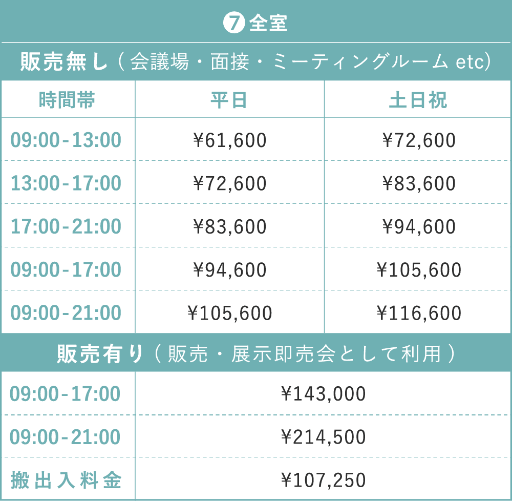 全室の時間帯別料金